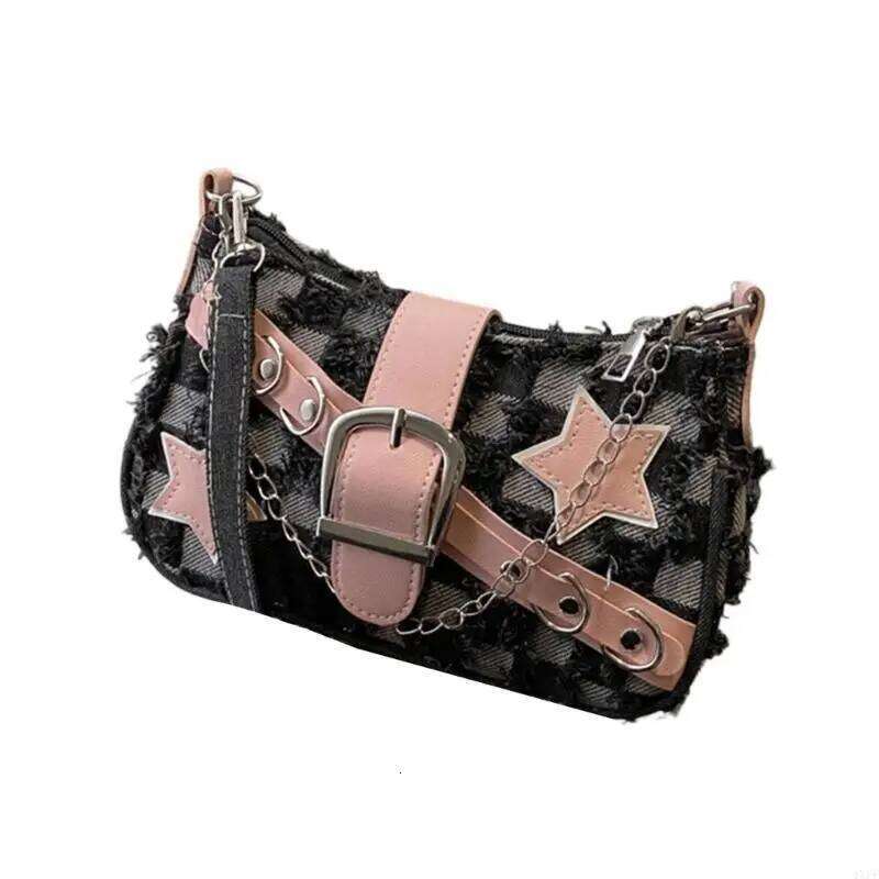 4XFF Trendy Shoulder Bag with for Women Retro Look Grunge Fashion Underarm Bags Casual Crossbody Handbag Z260207 - view 5