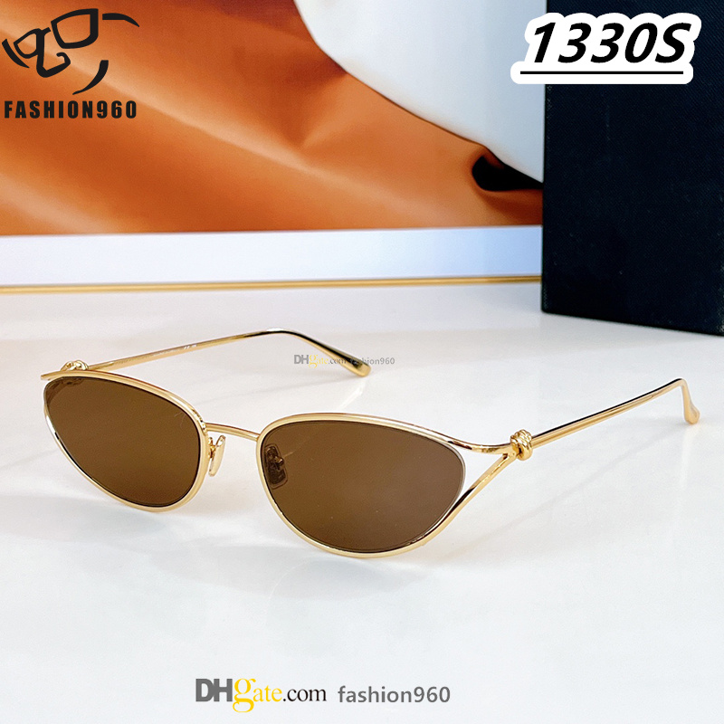 Vintage Luxury Sunglasses for women oval sun glasses clear designer Classic Style sunglass Womens Metal Toad female Outdoor wearing Gafas De Sol bv1330S
