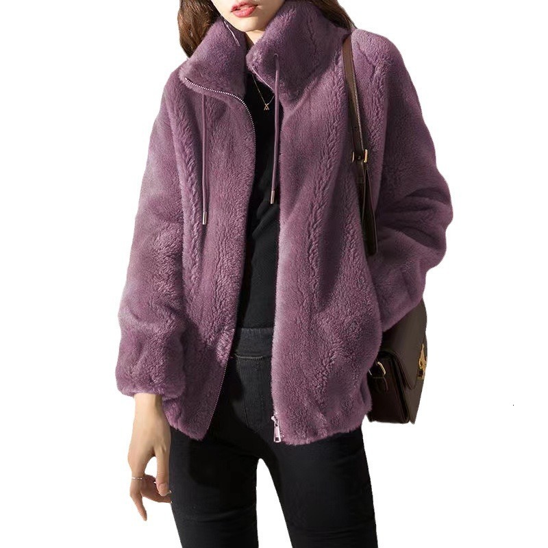 Autumn/Winter Fashionable Simple Letter Embroidery Badge Grey Tweed Loose-Fit Jacket Couple Jacket Trendy 251211