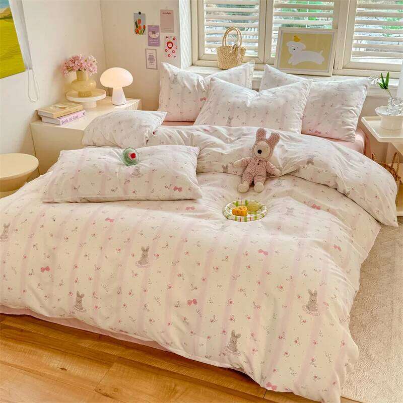 A 3-piece fresh fashionable printed set 1 quilt cover +2 pillowcases without cores, for home and dormitory use XJ260206