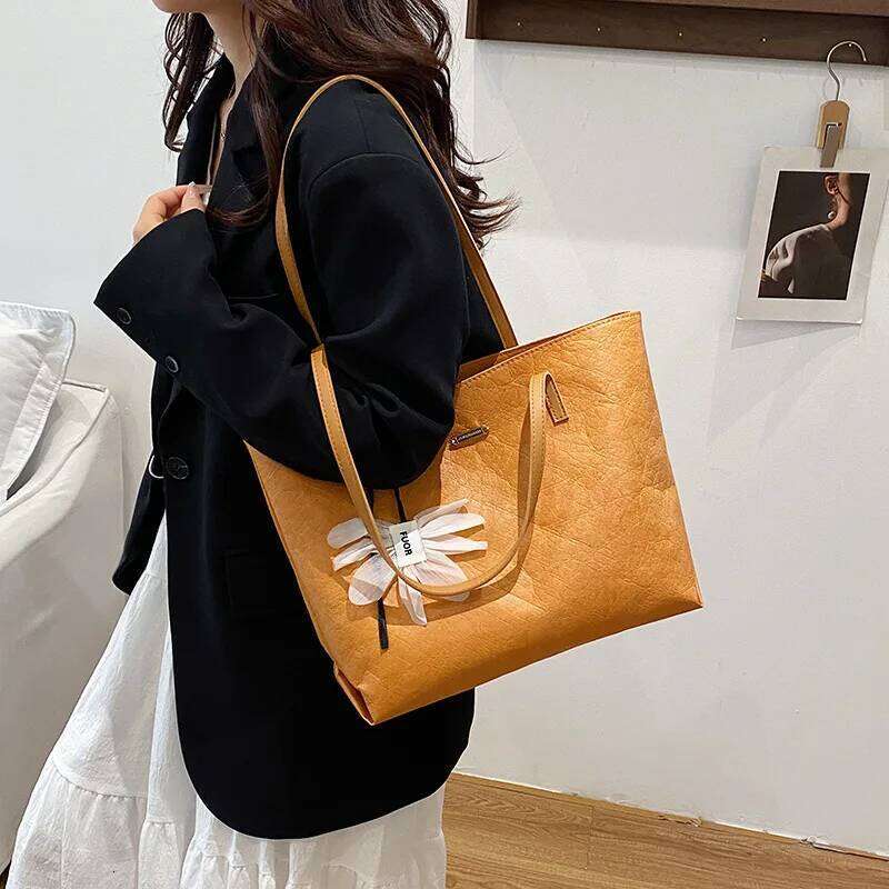 Versatile Women Pu Leather Shoulder Bags Large Capacity Ladies Office Tote Bag Solid Color Simple Female Bucket Handbags Purse Y260205