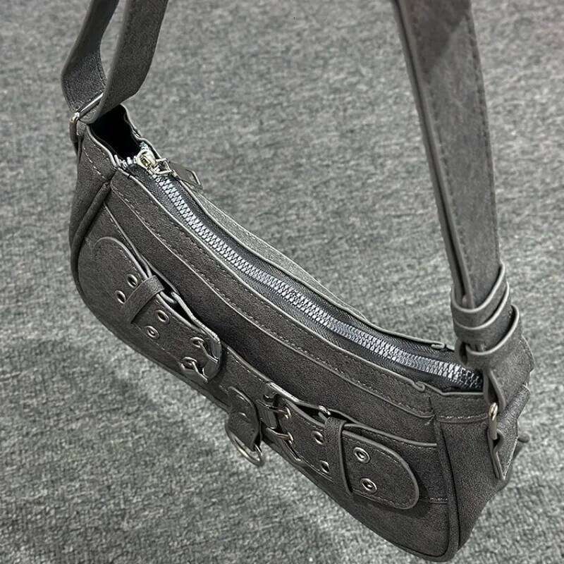 Sweet Cool Denim Grey Shoulder Women Y2k Grunge Hot Girls Casual Handbag Lady Vintage Versatile Underarm Bag Autumn bolsas Z260207 - view 7