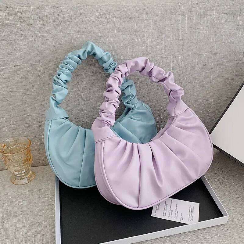 Fashion Pleated Handlebags for Women PU Cloud Leisure Armpit Bag Shopping Shoulder Dumpling Handbag Female Hand Bags Z260207 - view 3