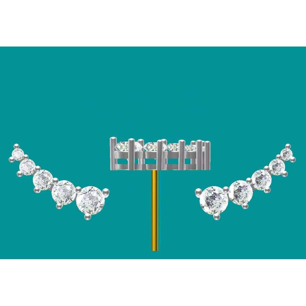 Manufacturer Custom Women's Fashion Earring,14K White Solid Gold 2026 Moissanite Stud Earring Jewelry
