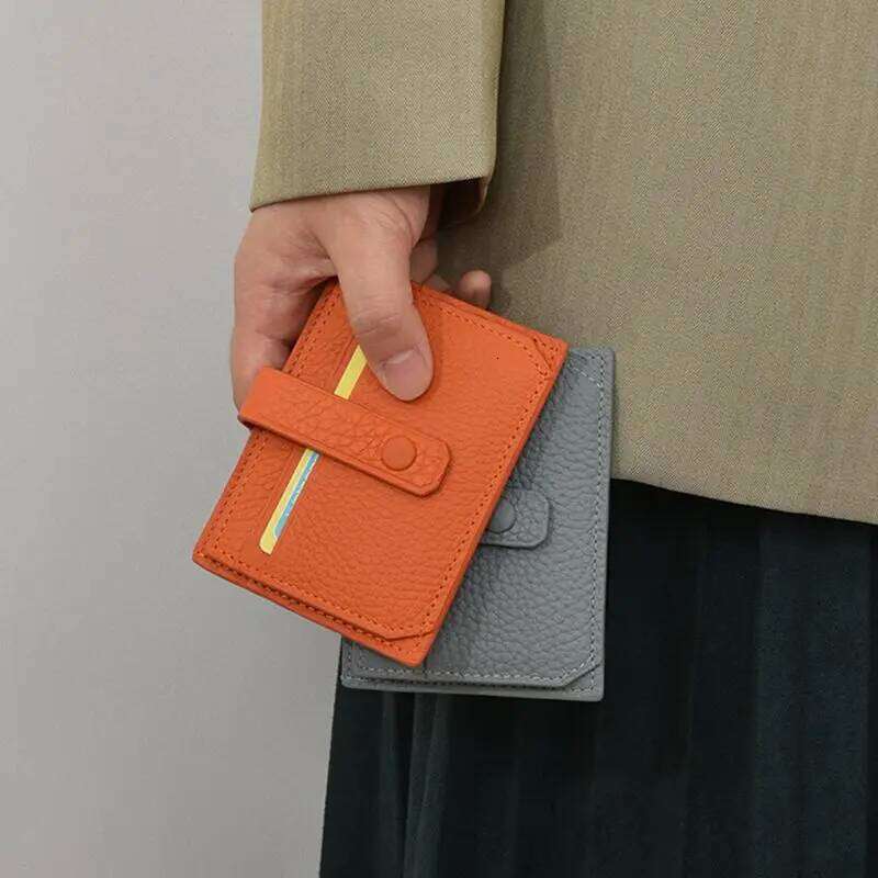 Multi-slot PU Leather With Button Women Men Credit ID Organizer Business Card Holder Multi-purpose Wallet Y260206