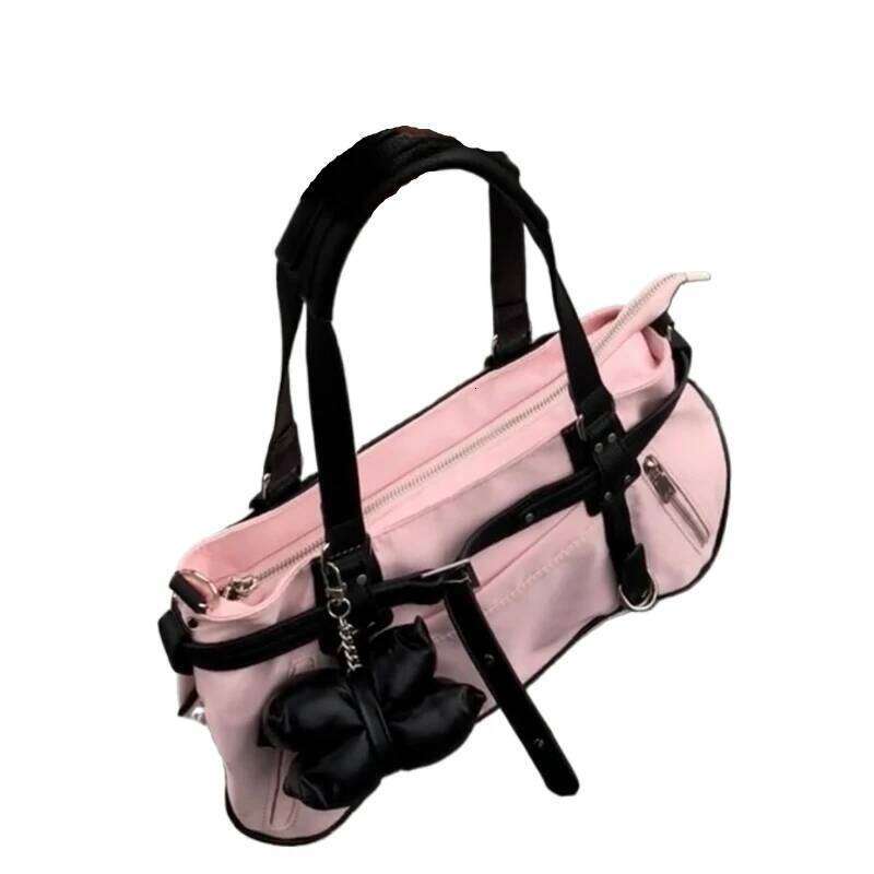 Korean Cute Harajuku Style Y2k Large Capacity Handbag Shoulder Nylon Waterproof Cloth Commuter Storage Bags Women's Bag Y260205