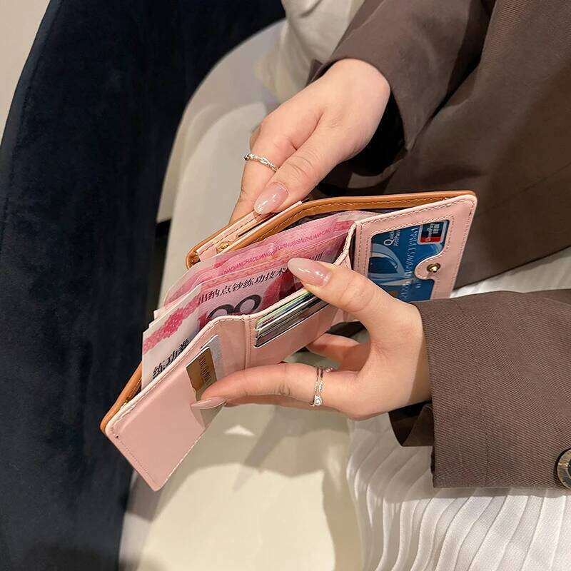 Premium PULeather Wallet Women Slim Minimalist Card Holder with Multiple Slots and ID Window Small Purse for Daily Use Y260206