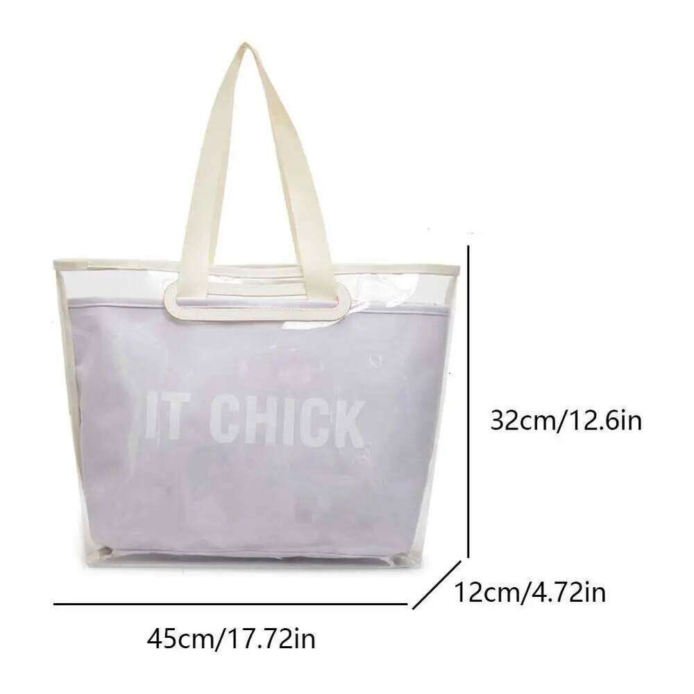 Women Tote Handbag Transparent Seaside Shoulder Bag Beach Jelly Pack PVC Waterproof Top Handle Bags Casual Summer Underarm Pouch Y260204