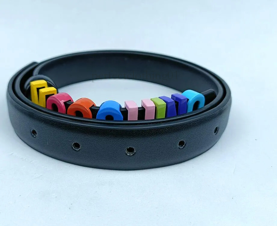 Moschinno Designer Belt For Women Luxury Brand Colorful Letters Buckle Waistband Splicing Belts Fashion Narrow Waist Cowhide Waistbands Mens Width Belt 7f9