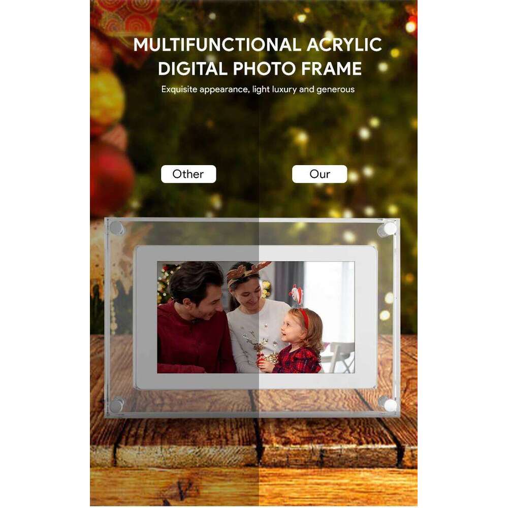 Acrylic Digital Photo Frame 5 Inch 1000mAh IPS Screen 4G Memory Volume button Speaker Type C Cut Gift for Loved Porta Retrato S260205