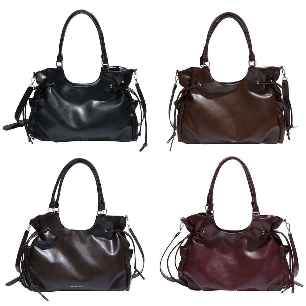 PU Commuter Large Capacity Handbag Solid Color Tote Bag Roomy for Business Office Work Travel Y260204