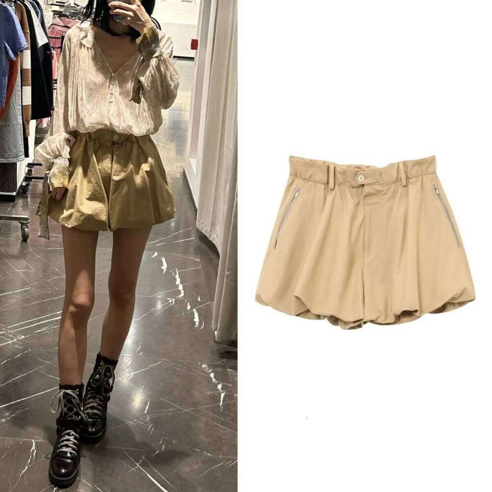 ETJ's Spring 2025 new women's ZW series, elegant and romantic style, high-waisted casual shorts with a ball cut XJ260206