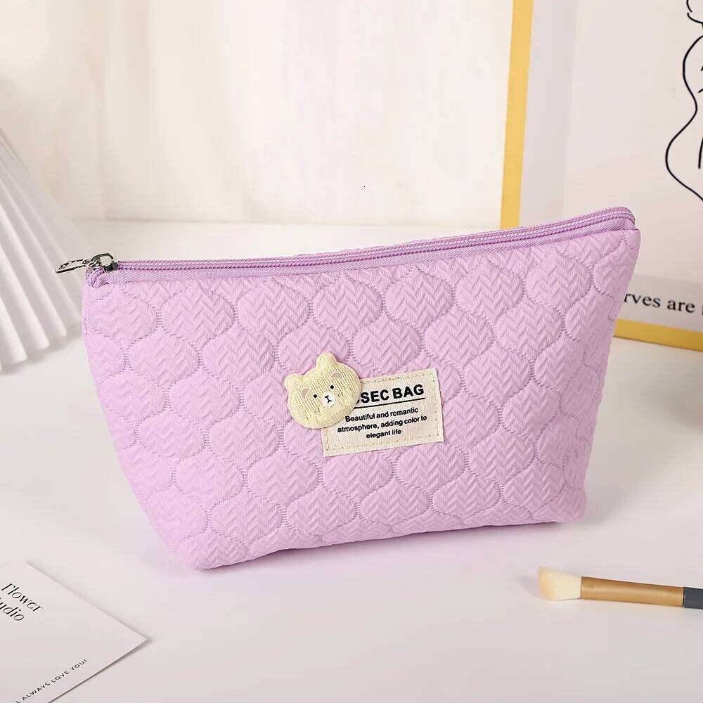 Ins Kawaii Cartoon Bear Bubble Women Makeup Bag Portable Travel Cosmetic Organizer Handbag Make Up Zipper Pouch For Gift Y260206