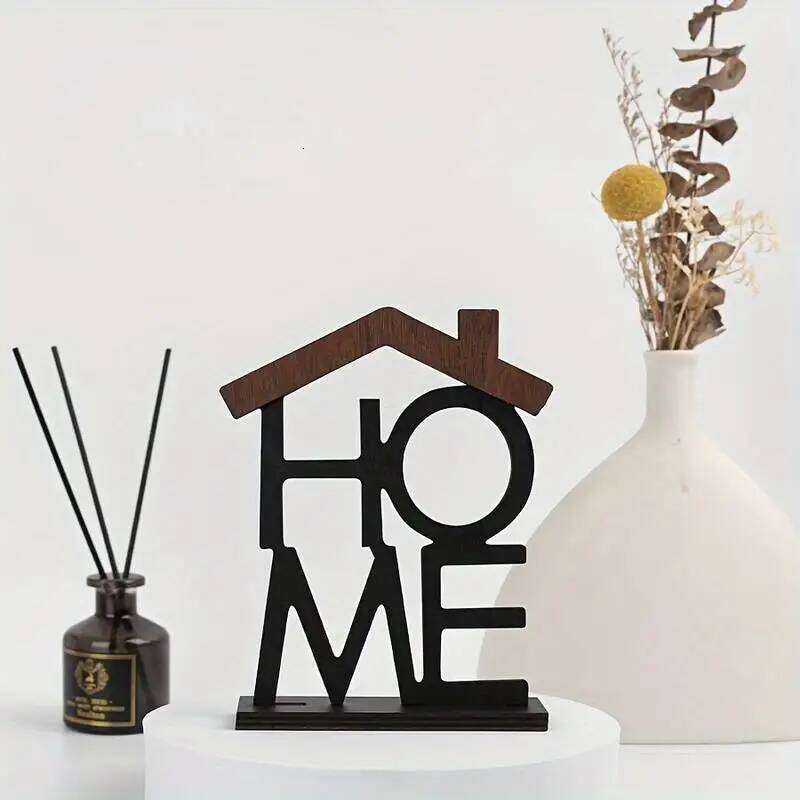 Creative Wooden Home Ornament Living Room Coffee Table Wardrobe Desktop Small House-Shaped Decoration Housewarming Birthday Gift S260204