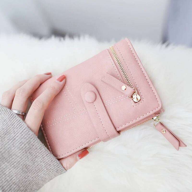 Explosive women's short purse Japan and South Korea small fresh simple everything buckle folding can expand high texture PU leat Y260206