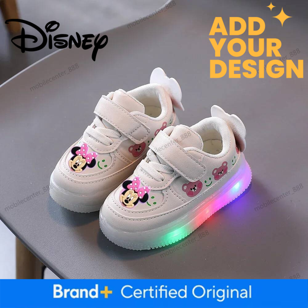 Disney Mickey Mouse Spring Autumn And Winter Children's Lighting Casual Shoes Pu Girls And Boys LED Sneakers Board Shoes - view 3
