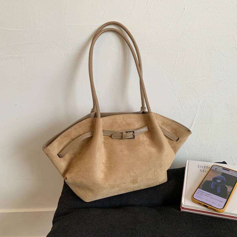 Stylish Retro Solid Color Womens Handbag Shoulder Casual Loop Design Large Capacity Women Tote Bag for Commuting Outings Y260205