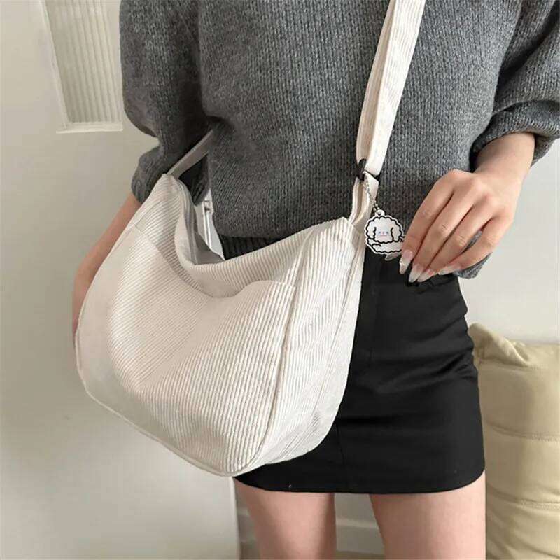 Fashionable Literary Trend Single Cross Body Bags, Student Casual Version Simple Dumpling Shoulder Bag, Suitable for Daily Use Y260204
