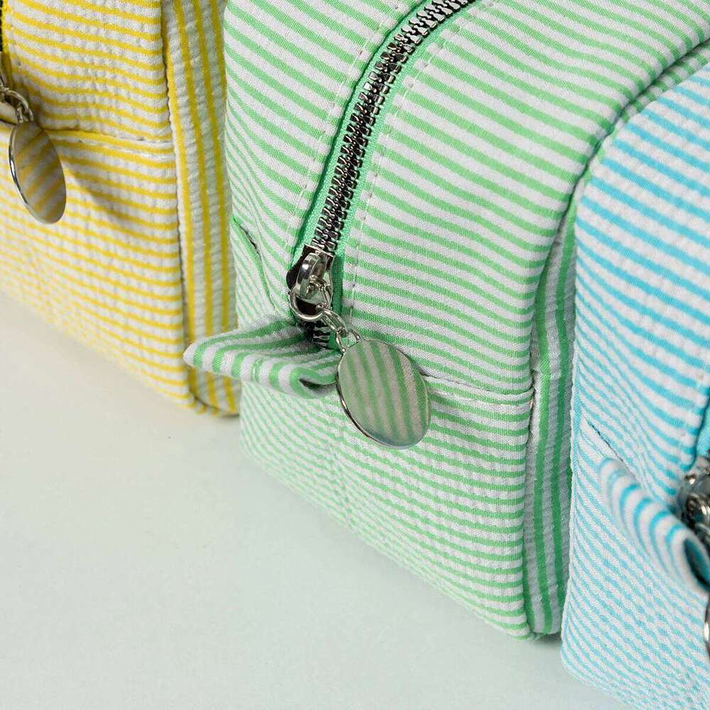 Cotton And Linen Makeup Large Capacity Striped Wash Popular Travel Storage Bag Y260206