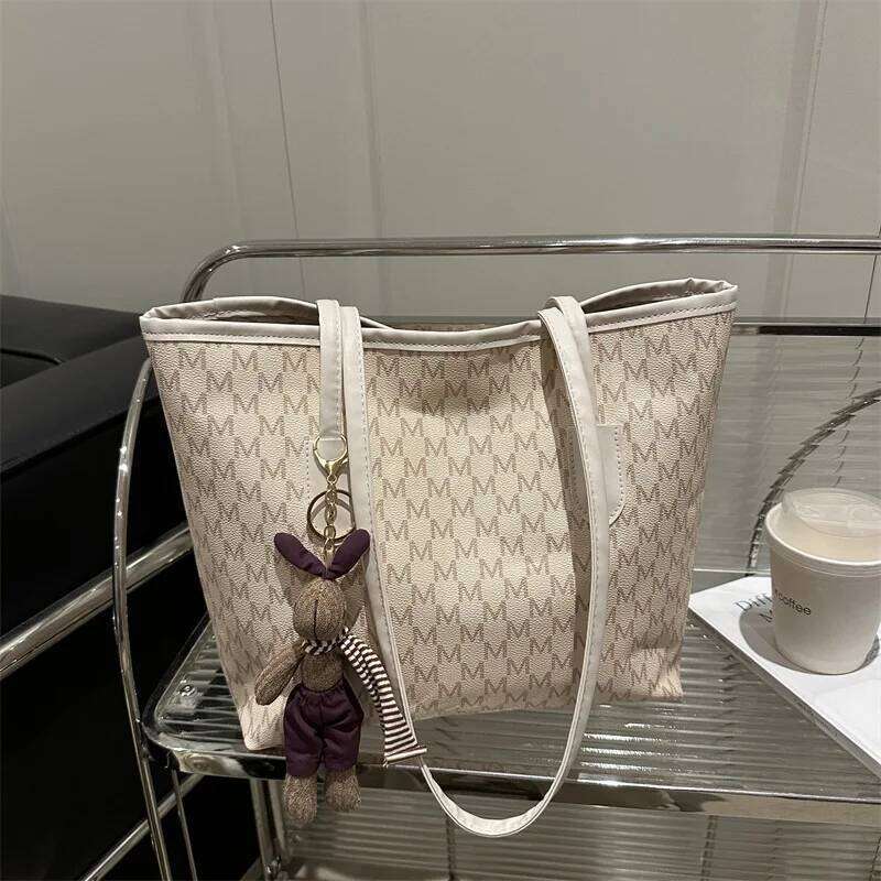 New Letter Print Tote Women Fashion Large Capacity Shoulder Bag Commuter Handbag Y260204
