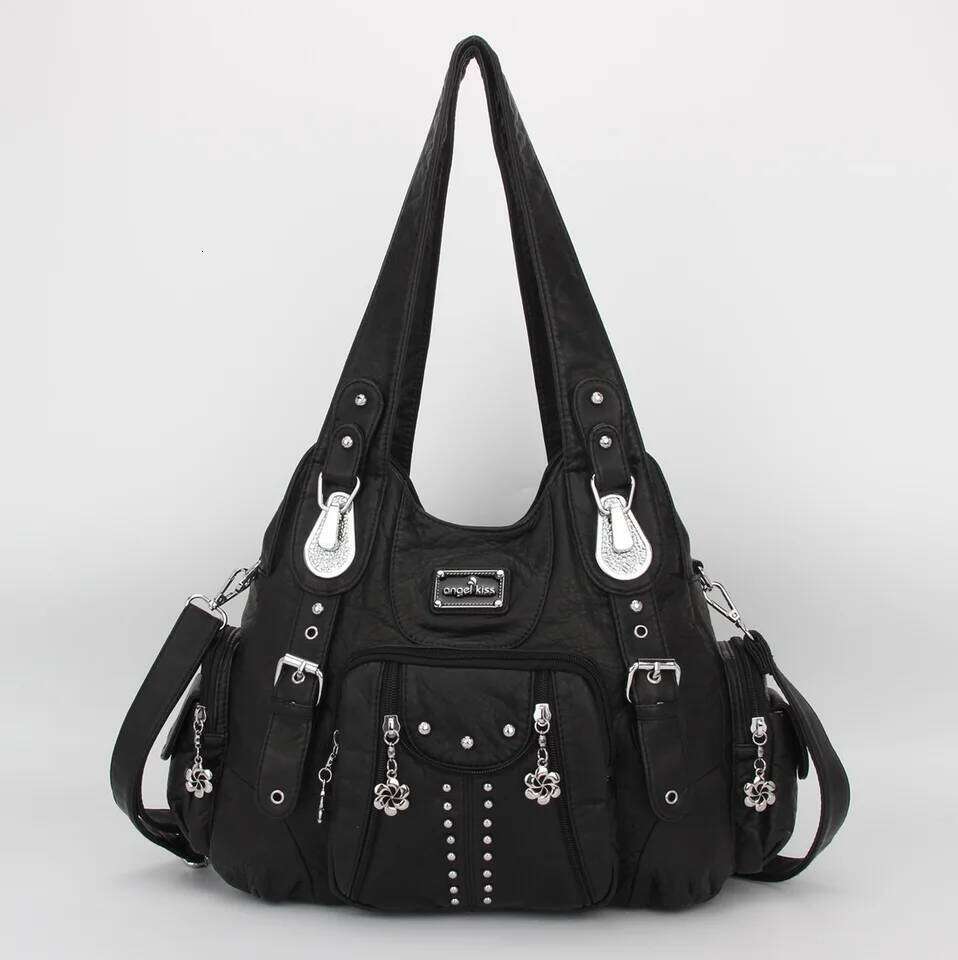 Angel kiss Women Fashion Handbags PU Leather Bags Female Satchel Big-capacity Shoulder Purse Bag bolsa feminina Y260205