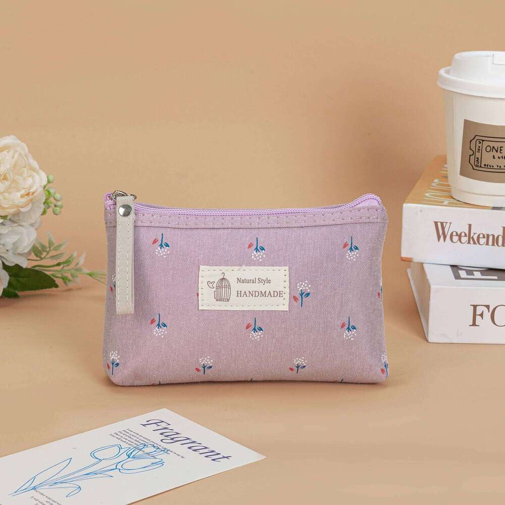 Canvas Printed Makeup For Women Waterproof Portable Instagram Style Student Pencil Case, Travel Storage Toiletries Bag Y260206