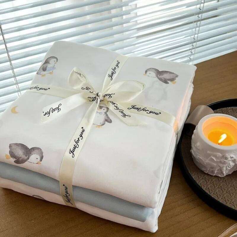 2025 new class A knitted cotton double-layer yarn four-piece set, small floral quilt cover, three-piece set for students XJ260206