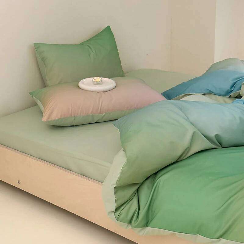 Luxury Bedding Gradient Color Duvet Cover Pure Cotton Soft Bed Sheet Pillowcases Twin Full Queen Size Bedclothes Set 4 Piece XJ260206