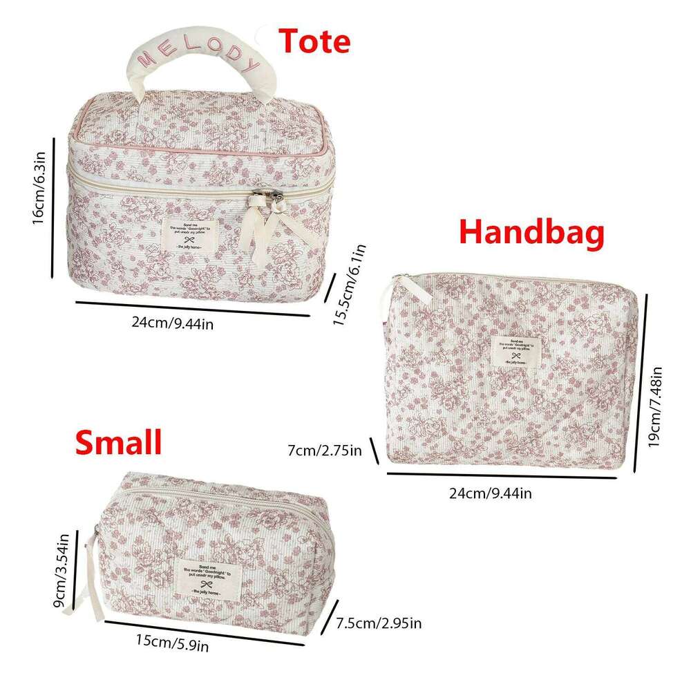 Vintage Red Blue Rose Women's Makeup Travel Organizer Cosmetic Toiletry Storage Pouch Clutch Quilting Zipper Bag Y260206