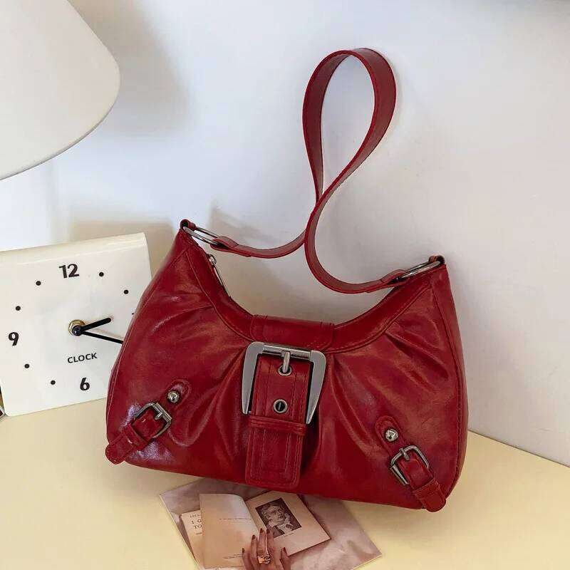 2025 Large Capacity Pleated New Retro Commuter Temperament Locomotive Do Old Style Underarm Shoulder Bag Women Z260207 - view 3