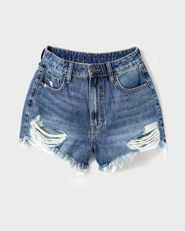 2026 New Washed Denim for Women, Summer Fashion and Versatile Casual Hand-worn Out Ripped Tassel Design Shorts XJ260206