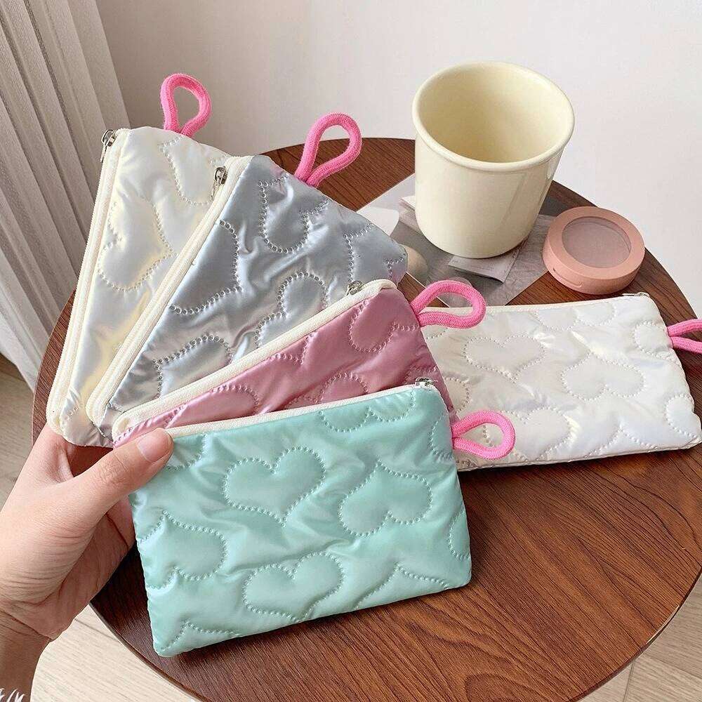 Bow Silver Zipper Mini Makeup Women Cosmetic Purse Coin Pouch Cute Wallet Portable Earphones Data Cable Storage Bag Y260206