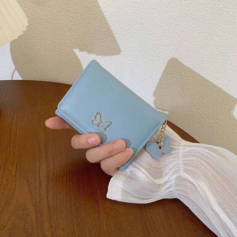 Bow Printed Purses Fashion Short Section Bag Women's Wallet PU Leather Zipper Coin Purse Solid Color Card Holders Ladies Hasp Y260206