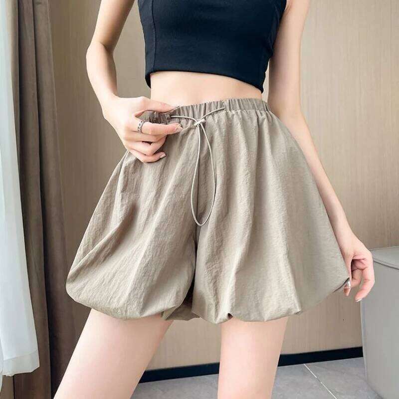 Lantern Shorts Women Fashion Simple Leisure High Waist All-match Pockets Hot Fit Summer Female Streetwear Students Youth Ladies XJ260206