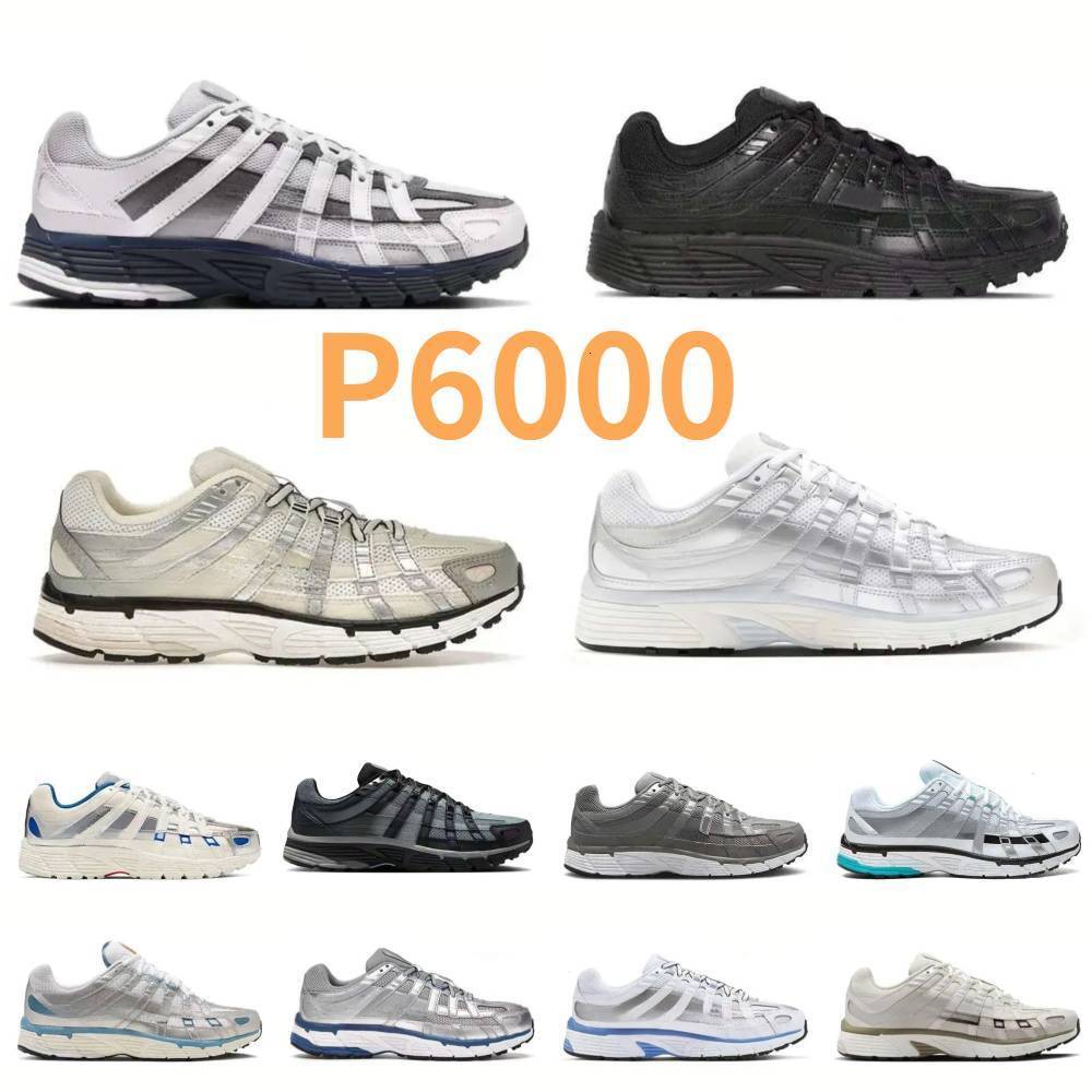 Trainers P6000 Sports Shoes Mens Women P6000S Running Shoes Triple Black White Khaki Wolf Grey Pink Metallics Silver Blue Outdoor Sport Walking Brand Sneakers B5