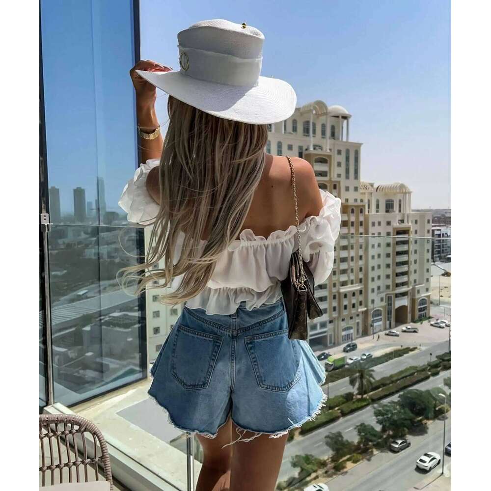 Europe America New High-waisted Umbrella-shaped Denim for Women. Summer Fashion Loose and Fresh Style Casual Shorts XJ260206
