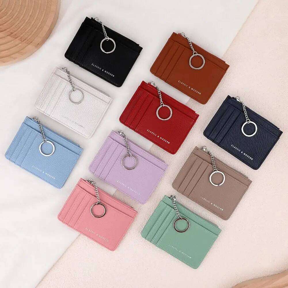 Multi Slot Coin Purse Mini Wear-resistant PU Leather Card Wallets Zipper Wallet Money Bag Students Y260206