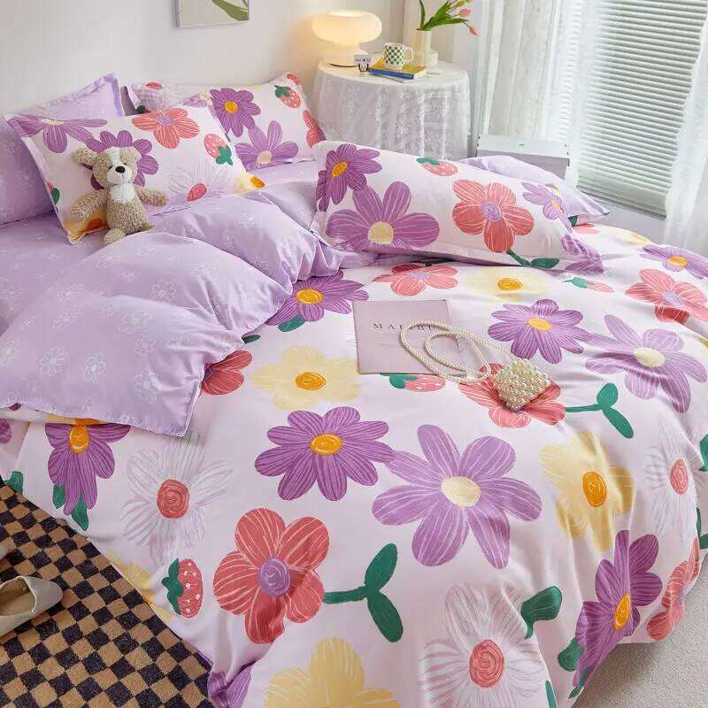 Spring Bedding Set Fashion Cartoon Kids Single Double Queen Size Flat Sheet Duvet Cover Pillowcase Bed Linens Home Textile XJ260206