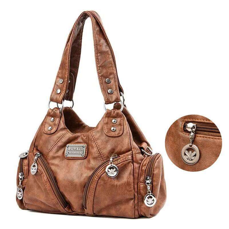 Y2K Women's PU Leather Retro Luxury Handbag Motorcycle Brand Fashion Crossbody Bag Z260207 - view 3
