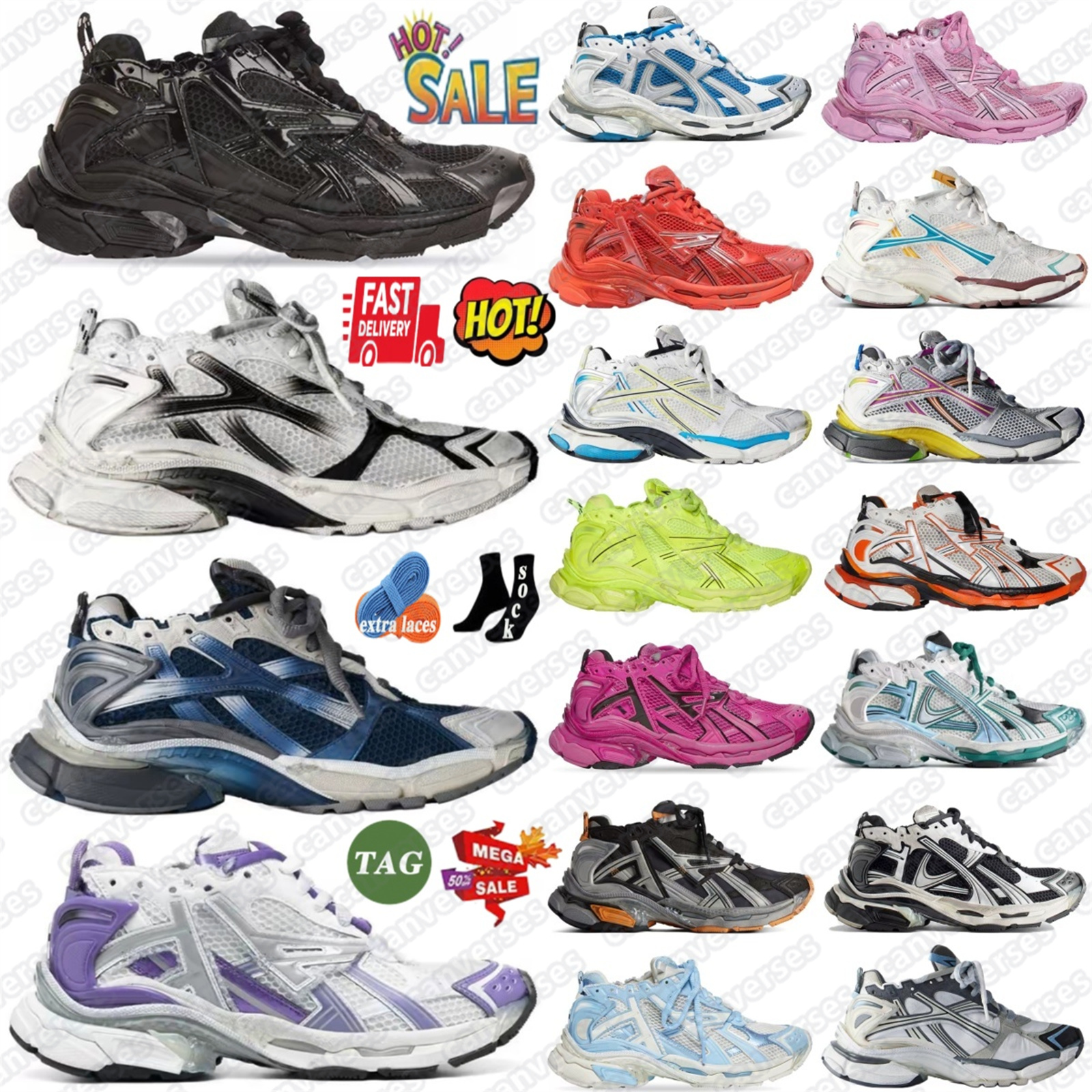 shoes designer Runner 7.0 sneakers Trainers runners 7 Graffiti Trainer women men Gradient multicolor leather free khaki Burgundy pink #Hi0S#