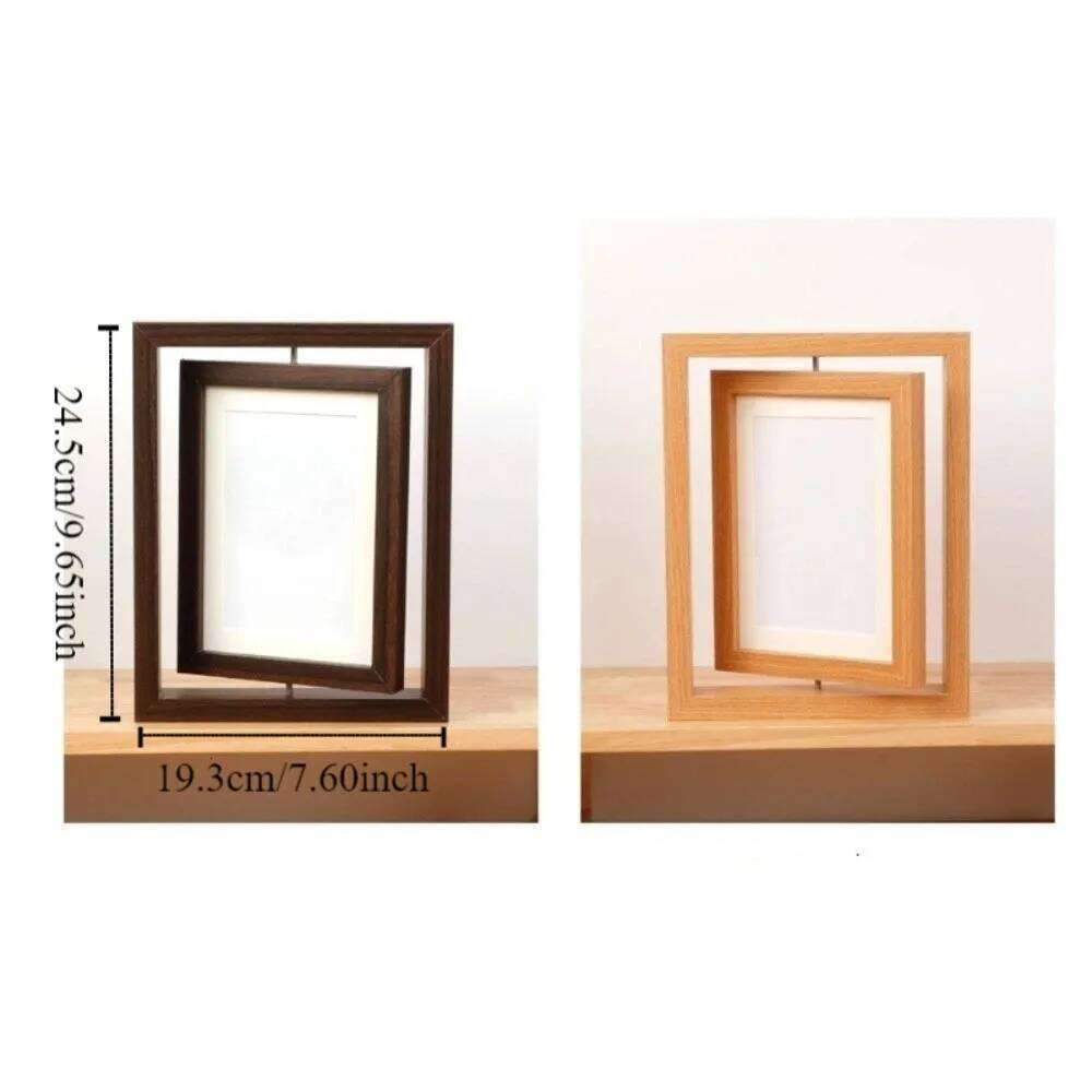 Creativity Wooden Memorial Durable Detachable Pet Double Sided Rotating Photo Frame Living Room Decor S260205