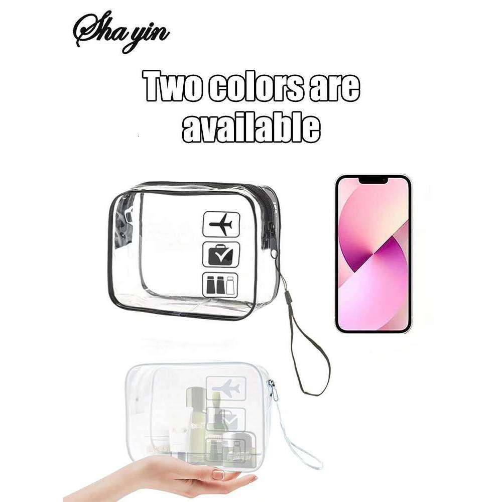 Transparent portable outdoor grooming minimalist travel storage bag, PVC transparent makeup bag Y260206