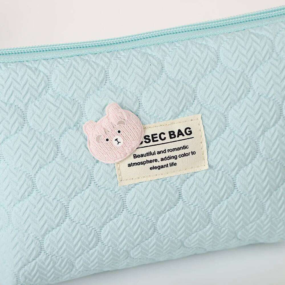 Ins Kawaii Cartoon Bear Bubble Women Makeup Bag Portable Travel Cosmetic Organizer Handbag Make Up Zipper Pouch For Gift Y260206