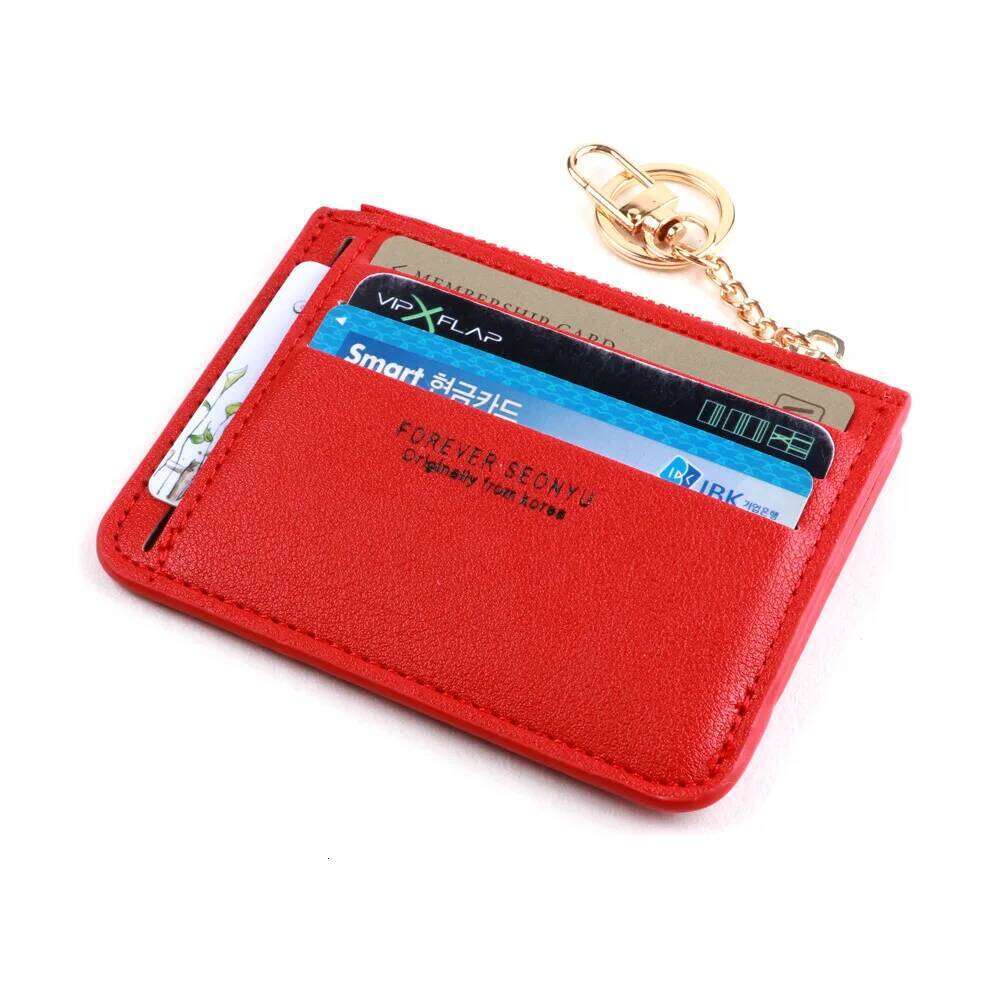 New Brand Super Thin Small Credit Holder Wallet Women's Leather Key Chain ID Card Case Slim Female Ladies Mini Coin Purse Y260206
