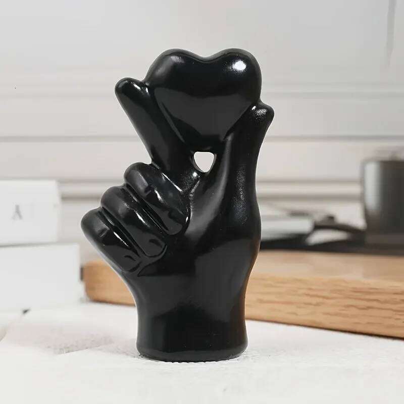 1pcs Modern Minimalist Hand Gesture Resin Figurine Living Room Home Decor Valentine's Day Ambience Ornament Festive Gift S260204