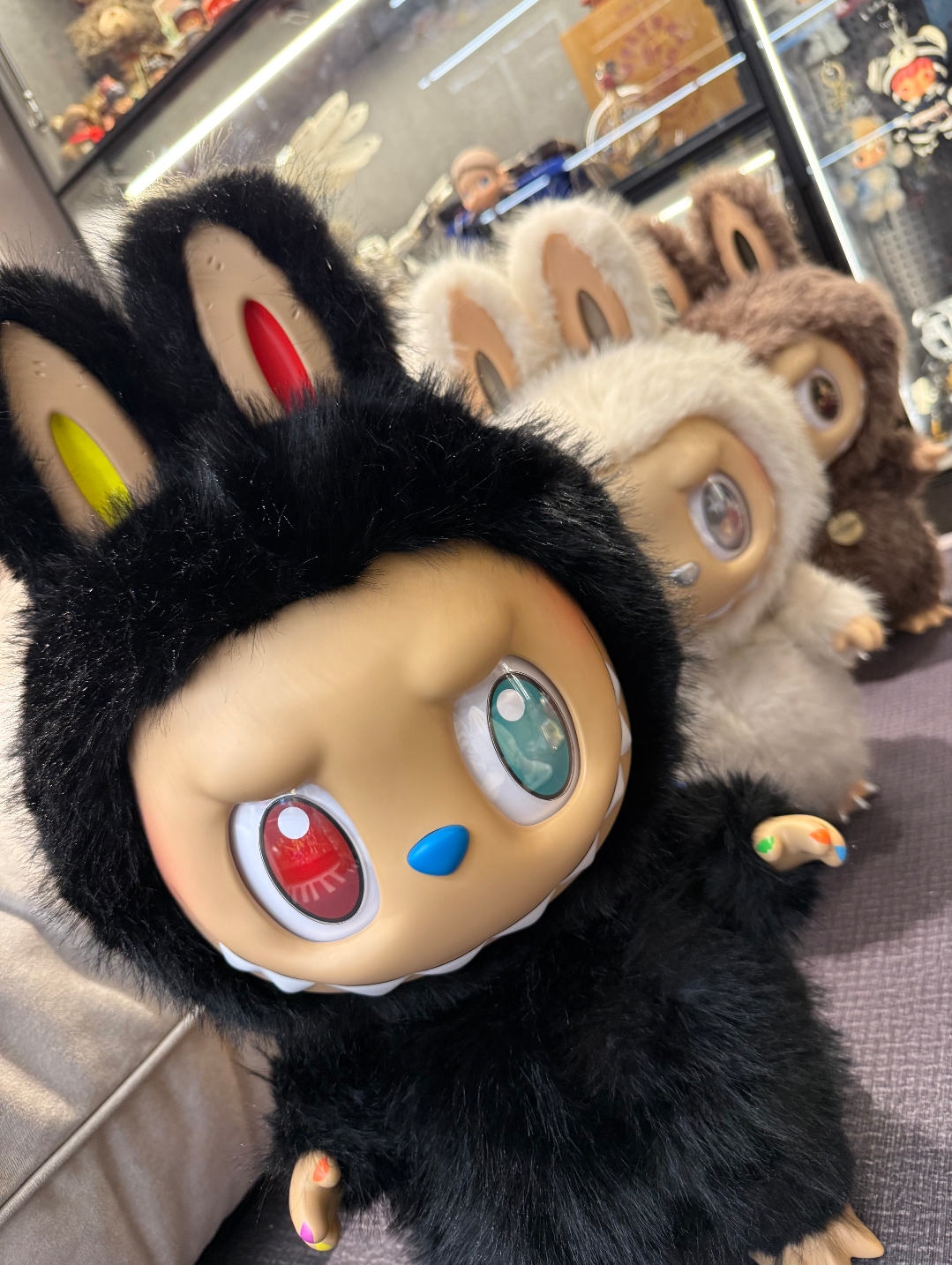 58CM Black Zimomo Figure The Monsters Labubu 10th Anniversary Series Anime Peripheral Storage Pouch For Headphone Fans