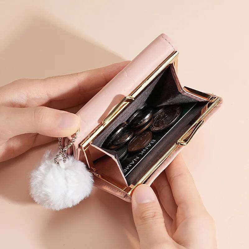Three-fold short women's portable and cute cartoon wallet, holder, ultra-thin small card bag, integrated student ch Y260206