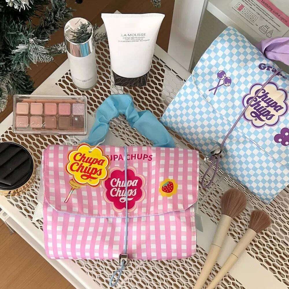 Portable 3 in 1 Ladies' Makeup Bag Folding Detachable Cosmetic Cases Storage Handbag Women Girl Y260206