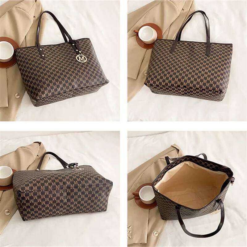 Large Capacity Commuting Tote Bags Fashionable Printed Pu Leather Handbag for Women College Students Class Handbags Shoulder Bag Y260204