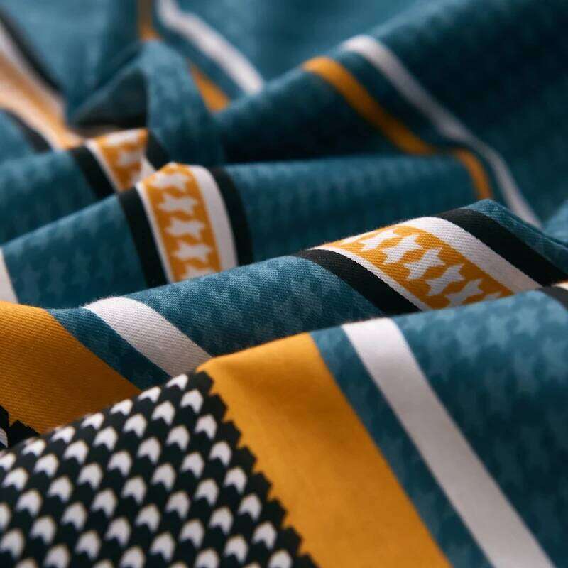 3pcs Dark Blue Striped Style Duvet Cover Set for Boy Geometric Pattern Luxury Hotel Room Decor 100% Cotton Skin-friendly Bedding XJ260206